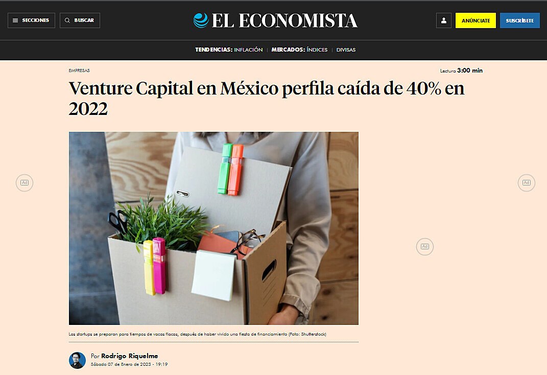 Venture Capital en Mxico perfila cada de 40% en 2022